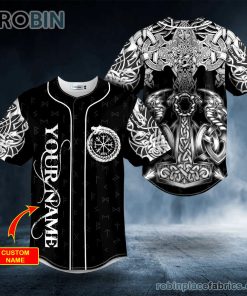 norse myth viking dragons tattoo custom baseball jersey 60 ZnMiR
