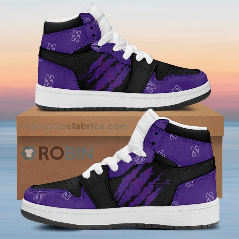 Northwestern Wildcats Air Sneakers 1 – Scrath Style NCAA AJ1 Sneakers