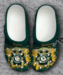Oakland Athletics Baby Yoda Crocs Clog Shoes