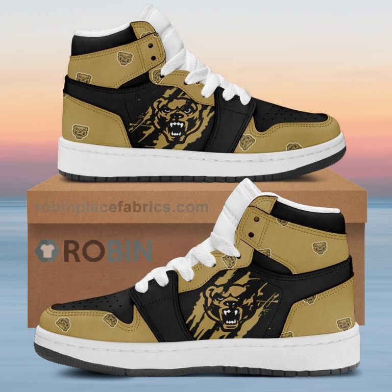 Oakland Golden Grizzlies Air Sneakers 1 – Scrath Style NCAA AJ1 Sneakers