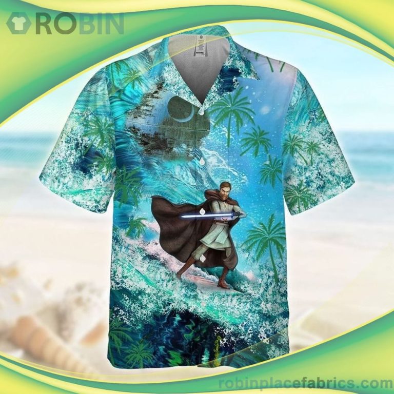 Obi Wan Surfing Short Sleeve Button Down Hawaiian Shirt