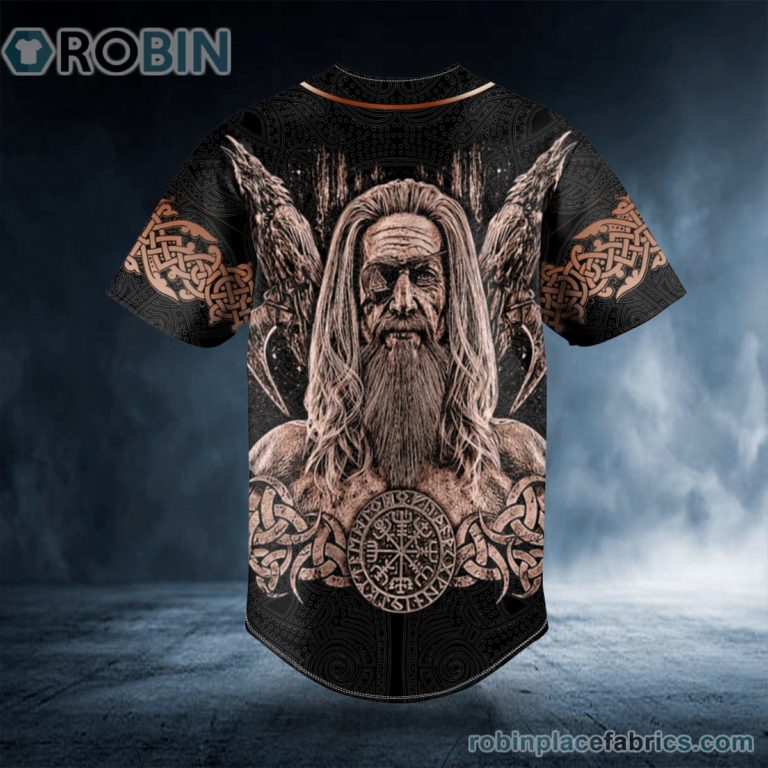 Odin Allfather King Ravens Viking Custom Baseball Jersey