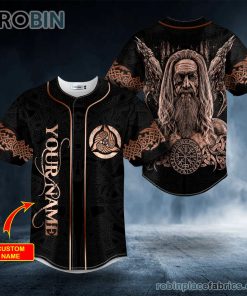 odin allfather king ravens viking custom baseball jersey 55 YSCII