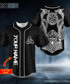 odin allfather viking god tattoo custom baseball jersey 54 knEDc