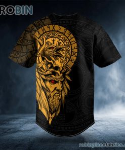 Odin Ragnarok Nordic Viking Yellow Tattoo Custom Baseball Jersey