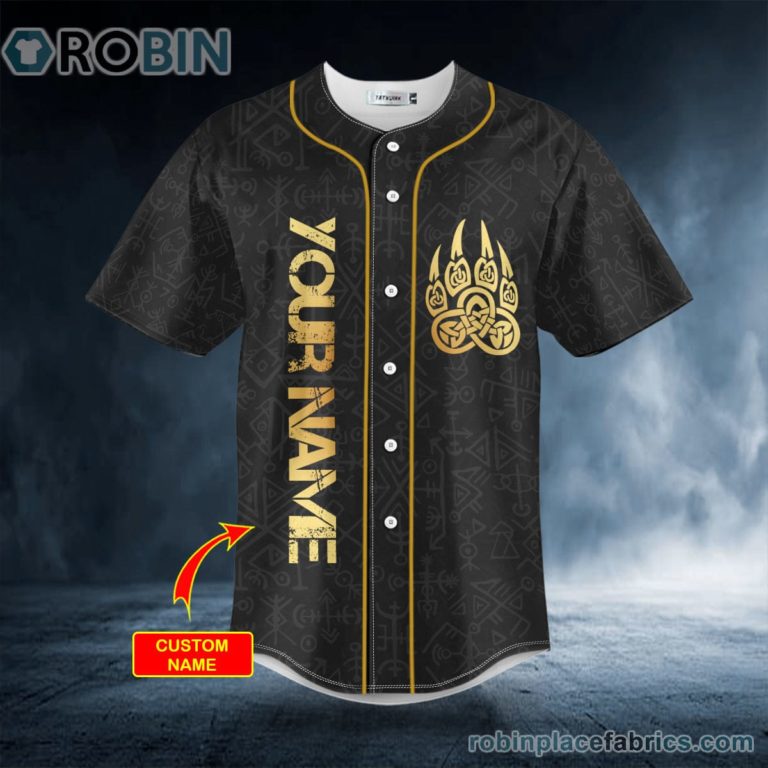 Odin Viking Bear Claws Tattoo Personalized Baseball Jersey