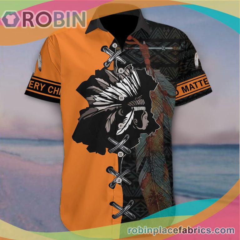 Orange Shirt Day Casual Button Down Hawaiian Shirt Awareness Every Child Matters 2022