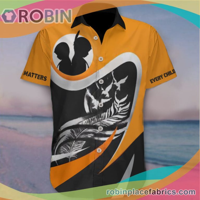 Orange Shirt Day Casual Button Down Hawaiian Shirt Awareness Every Child Matters Button Up Shirt