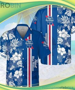 Pabst Blue Ribbon 3D Short Sleeve Button Down Hawaiian Shirt