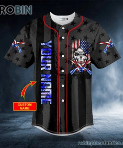 patriotism offends you american flag cross gun skull custom baseball jersey 247 pie3I