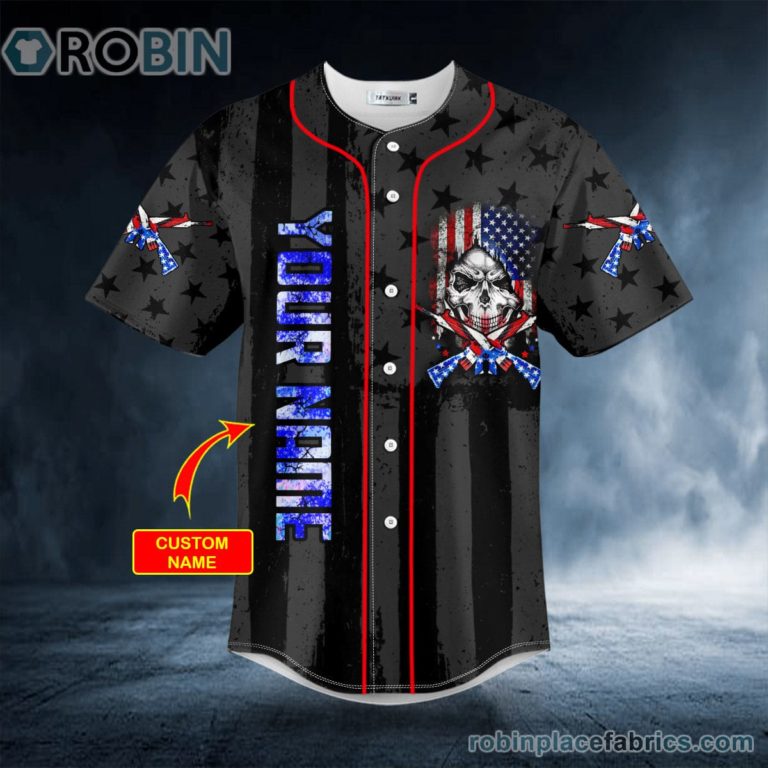 Patriotism Offends You American Flag Cross Gun Skull Custom Baseball Jersey