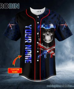 patriotism offends you american flag grim reaper skull custom baseball jersey 246 26eGf