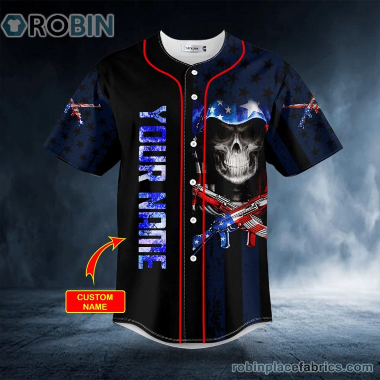 Patriotism Offends You American Flag Grim Reaper Skull Custom Baseball Jersey
