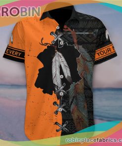 Personalized Every Child Matters Casual Button Down Hawaiian Shirt Feathers Orange Day Canada Clothing