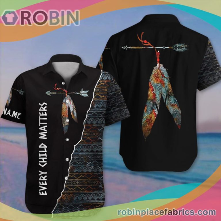 Personalized Every Child Matters Casual Button Down Hawaiian Shirt Indigenous Orange Shirt Day Button Up Shirt