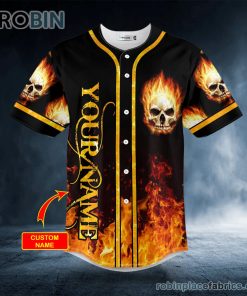 pile of fire skull personalized baseball jersey 245 Ocy8Y