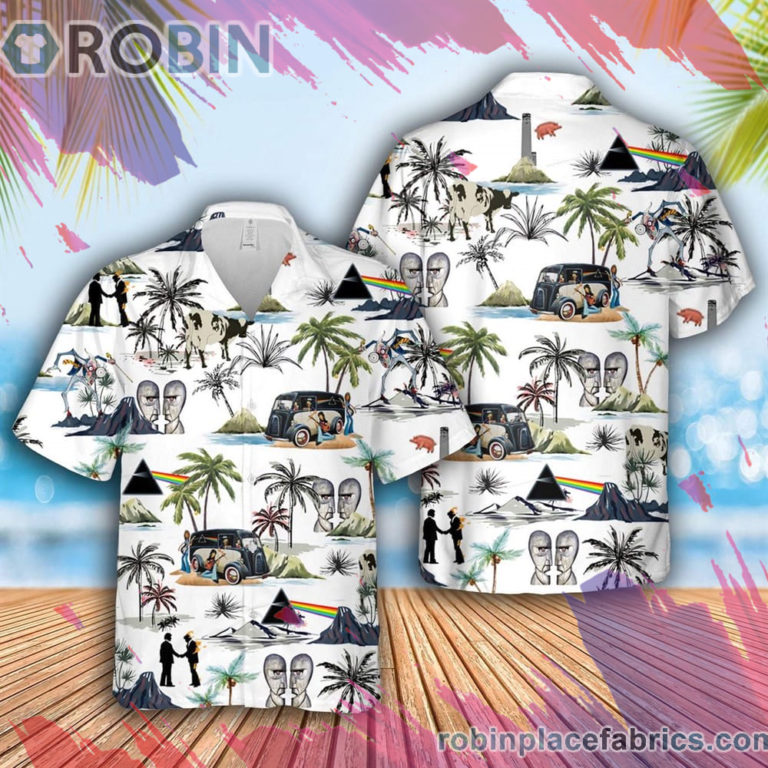Pink Floyd Legend Band Pattern Hawaiian Shirt, Casual Short Sleeve Shirt