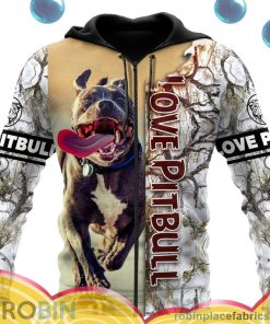 pitbull all over print aop shirt zip hoodie ZJCDx
