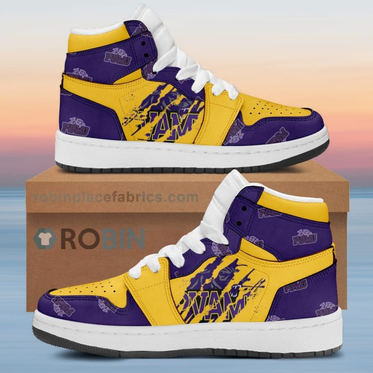 Prairie View A&M Panthers Air Sneakers 1 – Scrath Style NCAA AJ1 Sneakers