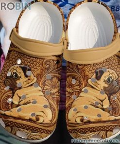 Pug Wooden RBPL22 Crocs Crocband Clog 3D Crocs Print Full