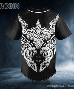 raven dragons viking tattoo personalized baseball jersey 241 R8A6Y