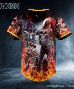 reaper rider fire skull personalized baseball jersey 429 ucPTv