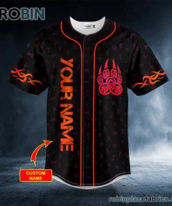 red bear viking tattoo custom baseball jersey 237 oiyow