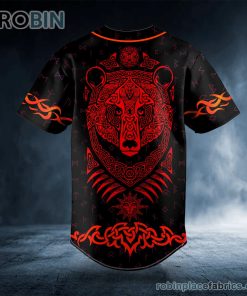 red bear viking tattoo custom baseball jersey 428 djn9f