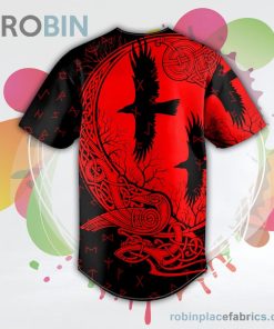 Red Black Ravens Viking Baseball Jersey RB5069