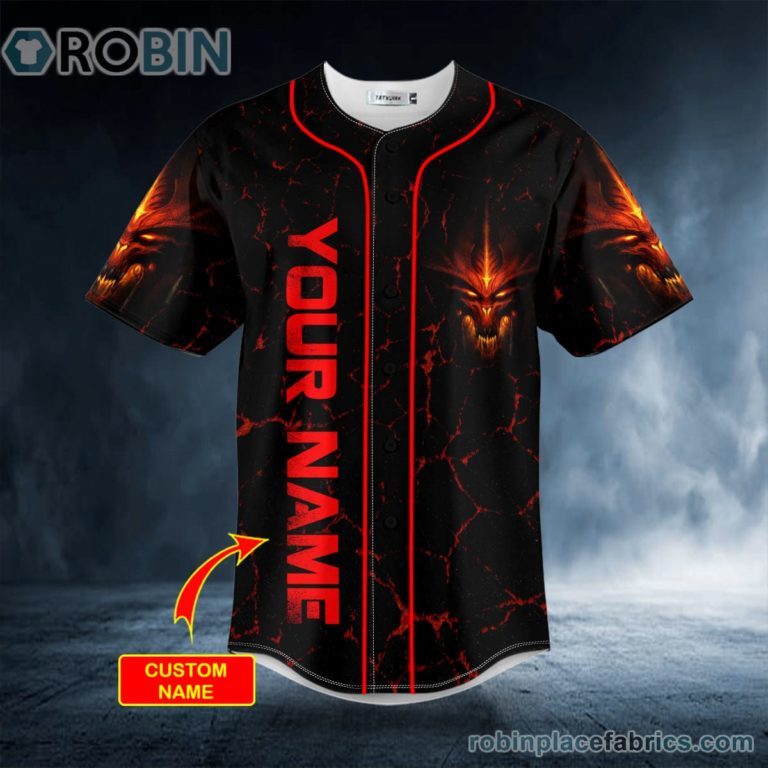 Red Dragon Trap The Hunt Skull Custom Baseball Jersey