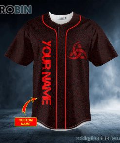 red vegvisir viking tattoo personalized baseball jersey 231 7lZPx