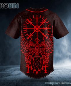 red vegvisir viking tattoo personalized baseball jersey 421 tP8WL