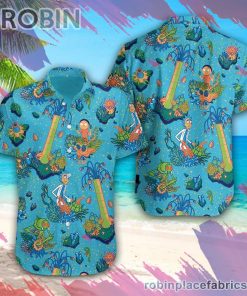 Rick And Morty Hippie Hawaiian Shirt, Casual Short Sleeve Shirt