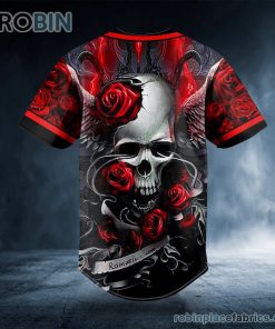romantic love roses sugar skull custom baseball jersey 416 mhIt9