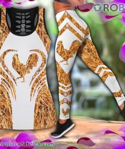 Rooster Straw Tank Top Legging Set