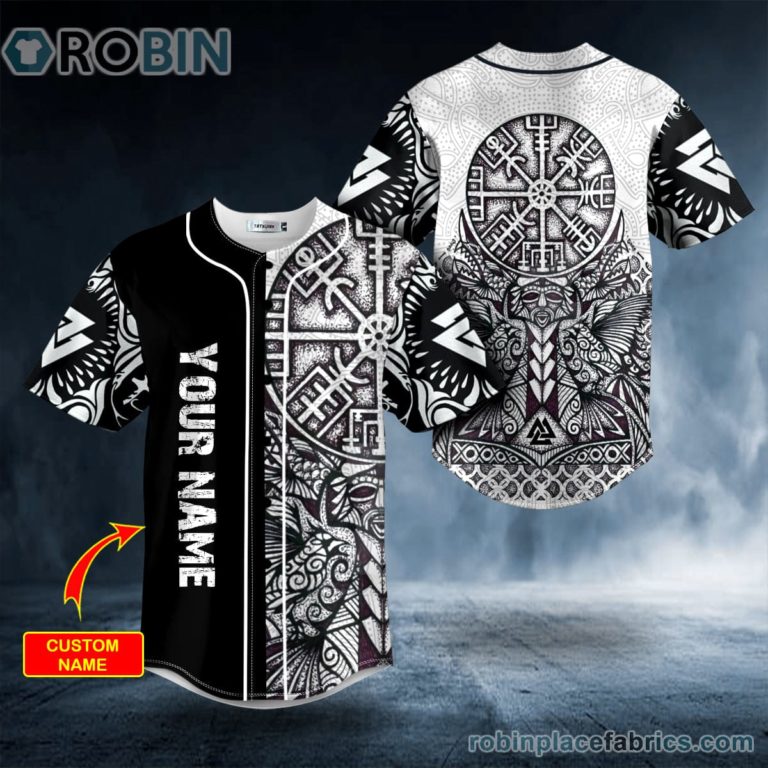 Runic Compass The Vegvisir Viking Custom Baseball Jersey