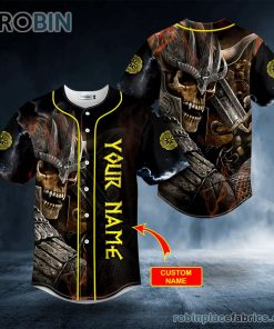 samurai skull personalized baseball jersey 20 B5hVK