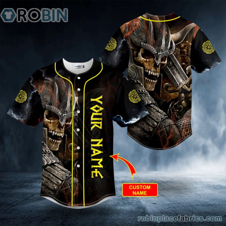 Samurai Skull Personalized Baseball Jersey