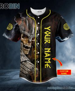 Samurai Skull Personalized Baseball Jersey