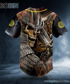 samurai skull personalized baseball jersey 411 4BIVd