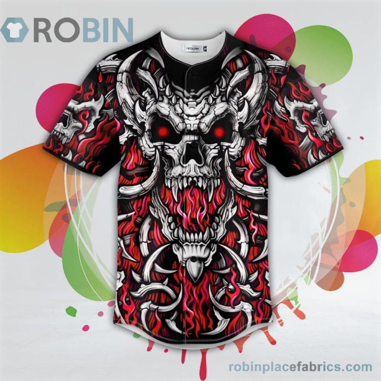 Satan Baphomet Skull Baseball Jersey RB1958