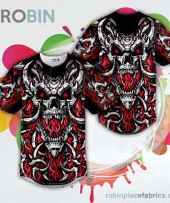 satan baphomet skull baseball jersey rb195824 KfUOu