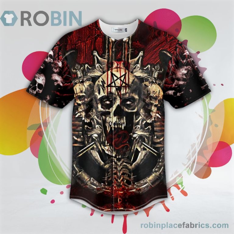Satan Laughs As You Eternally Rot SLAYER Skull Baseball Jersey RB7052