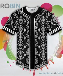 seamless pattern sugar skull baseball jersey rb9478110 lT3lE