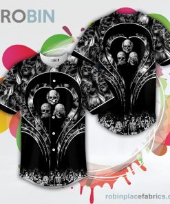 See No Hear No Speak No Skull Baseball Jersey RB8679 See No Hear No Speak No Skull Baseball Jersey RB8679
