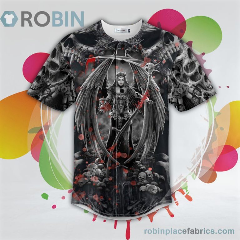 Sexy Angel Of Death Skull Baseball Jersey RB2221