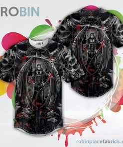 Sexy Angel Of Death Skull Baseball Jersey RB2221