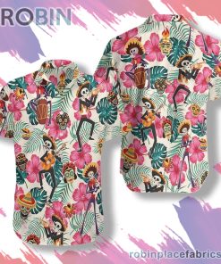 Skeleton In Mexican Costumes Hawaiian Shirt, Casual Short Sleeve Shirt
