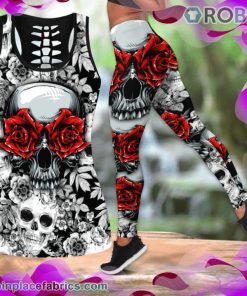 Skull With Rose Eyes Tank Top Legging Set