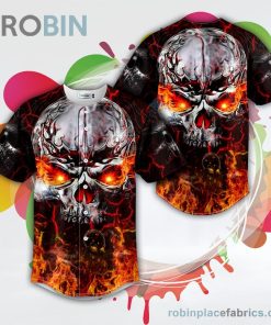 Spiral Fire Blast Zombie Ghost Skull Baseball Jersey RB4901 Spiral Fire Blast Zombie Ghost Skull Baseball Jersey RB4901